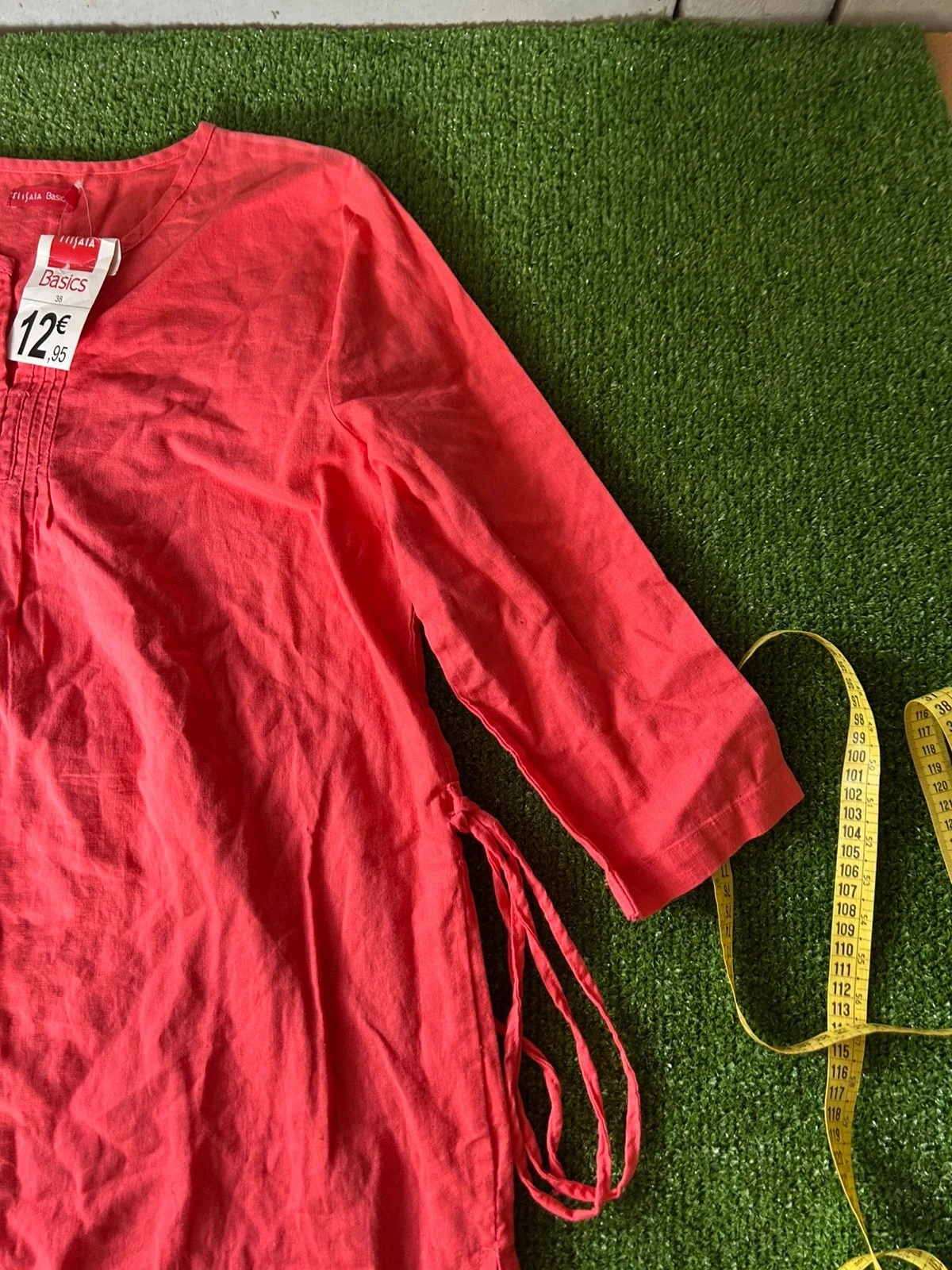 Coral pink casual summer dress Tissaia size 38 – photo 4